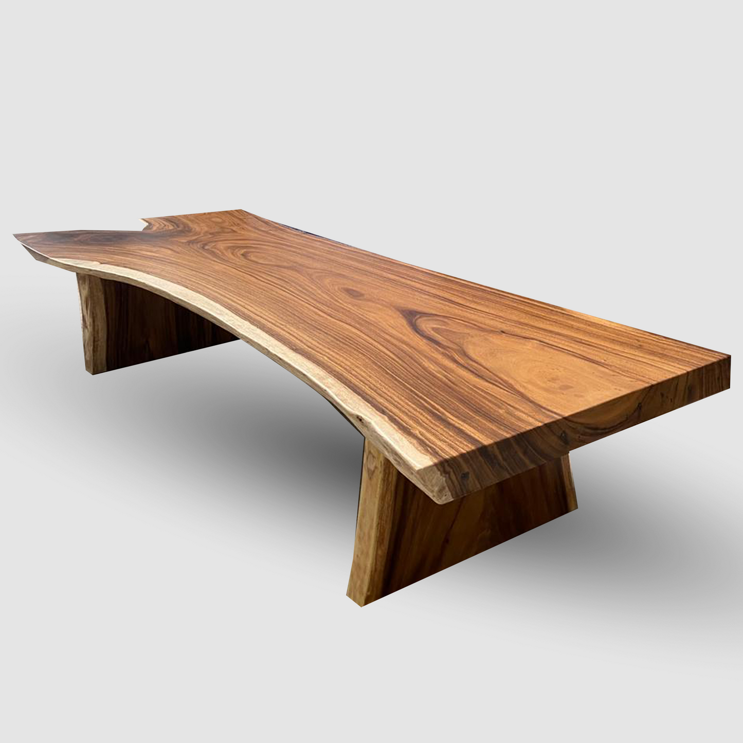 Live Edge Solid Suar Wood Dining Table with Solid Wood Legs | Mokeypod Table