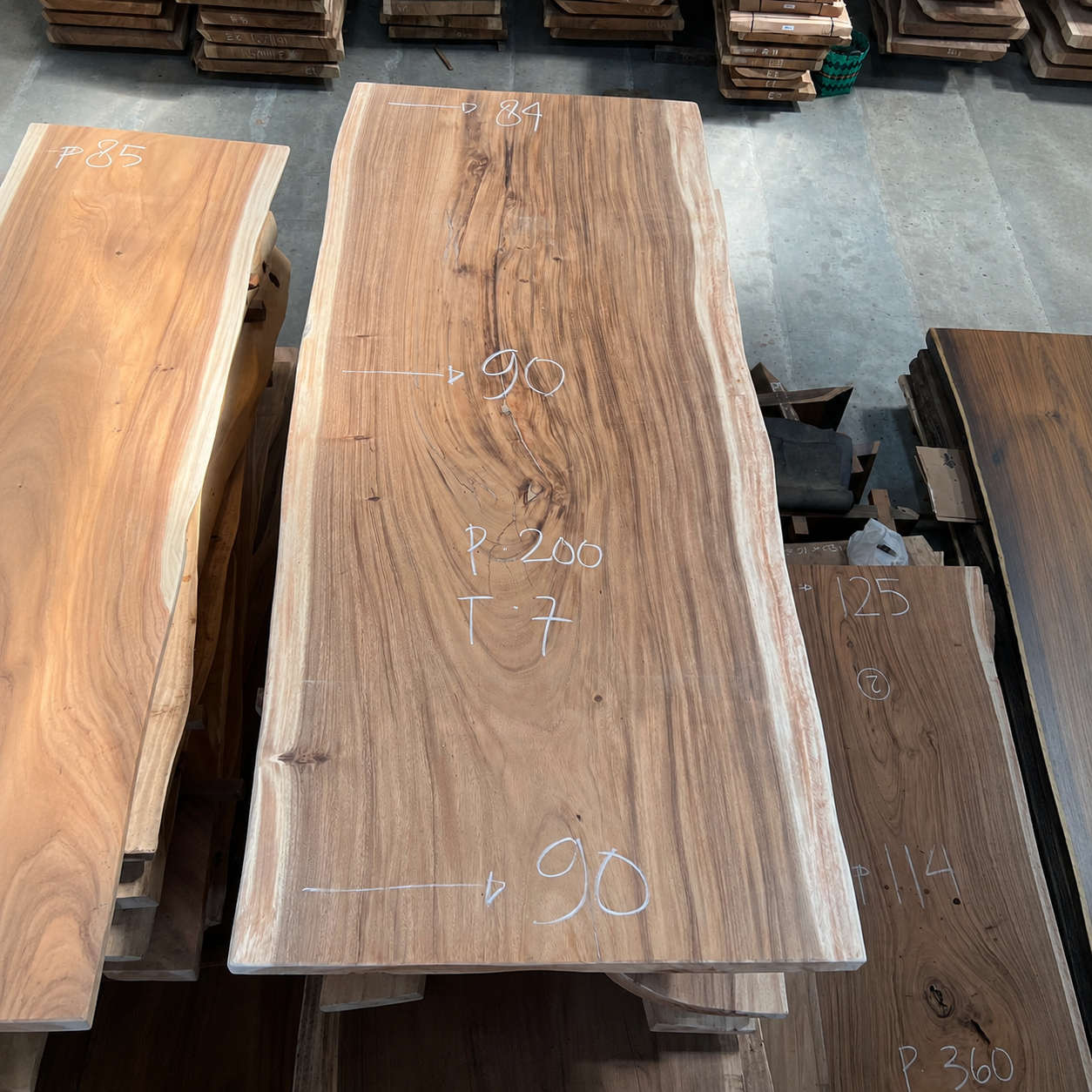 [Top Only] 200 x 90 Solid Live Edge Dining Table Suar Wood | Monkeypod Table