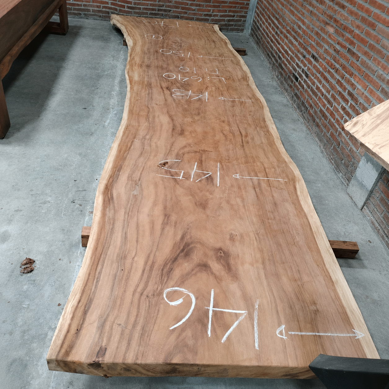 [Top Only] 200 x 90 Solid Live Edge Dining Table Suar Wood | Monkeypod Table