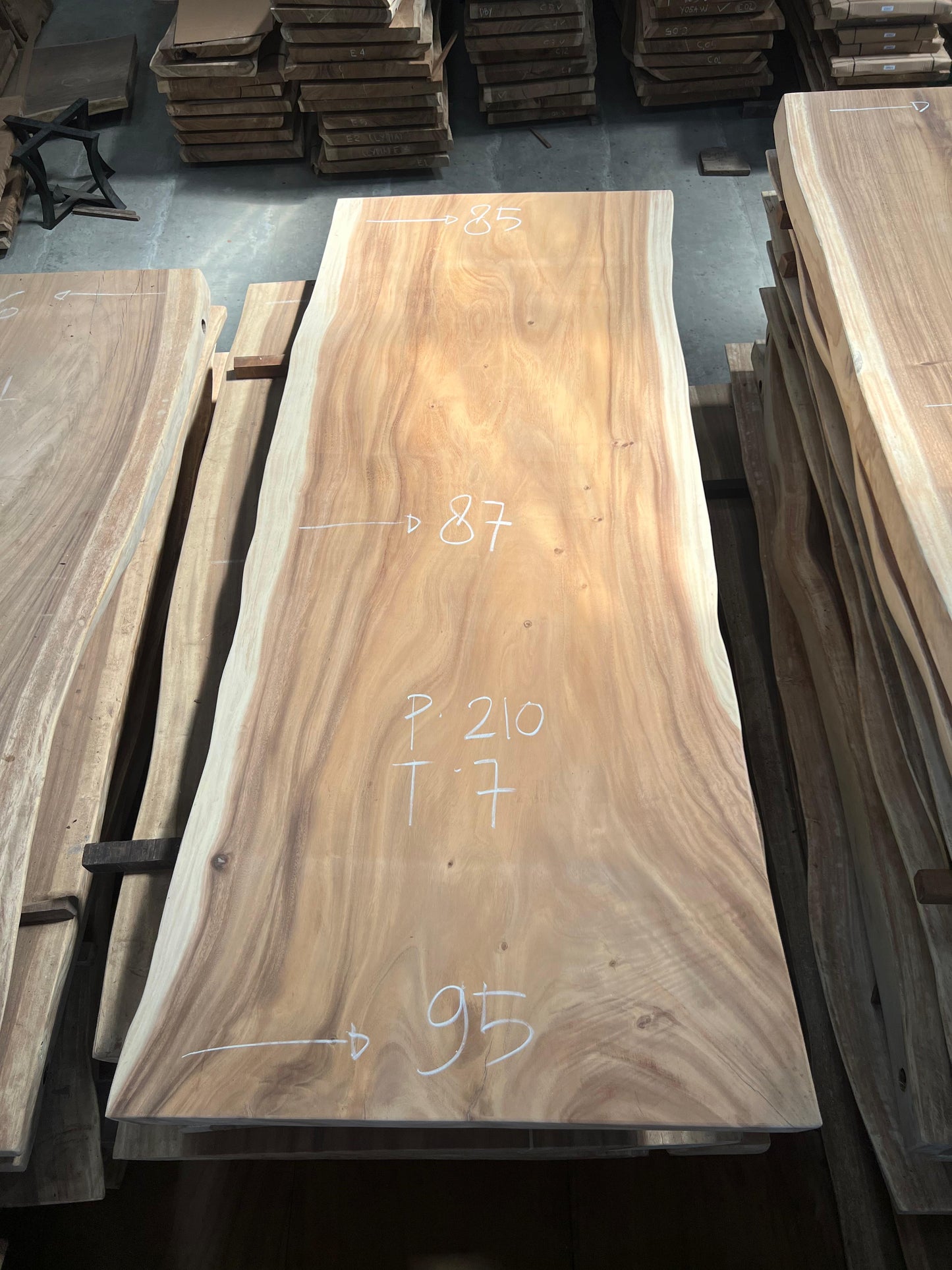 [Top Only] 200 x 100 Solid Live Edge Dining Table Suar Wood | Monkeypod Table