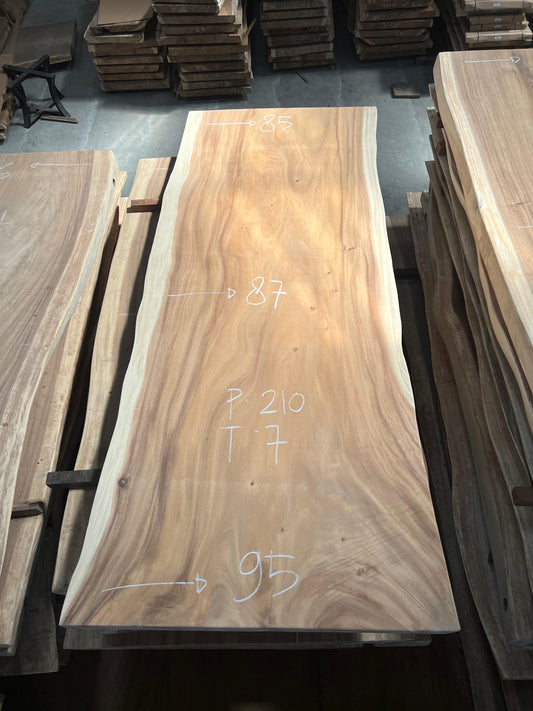[Top Only] 200 x 100 Solid Live Edge Dining Table Suar Wood | Monkeypod Table
