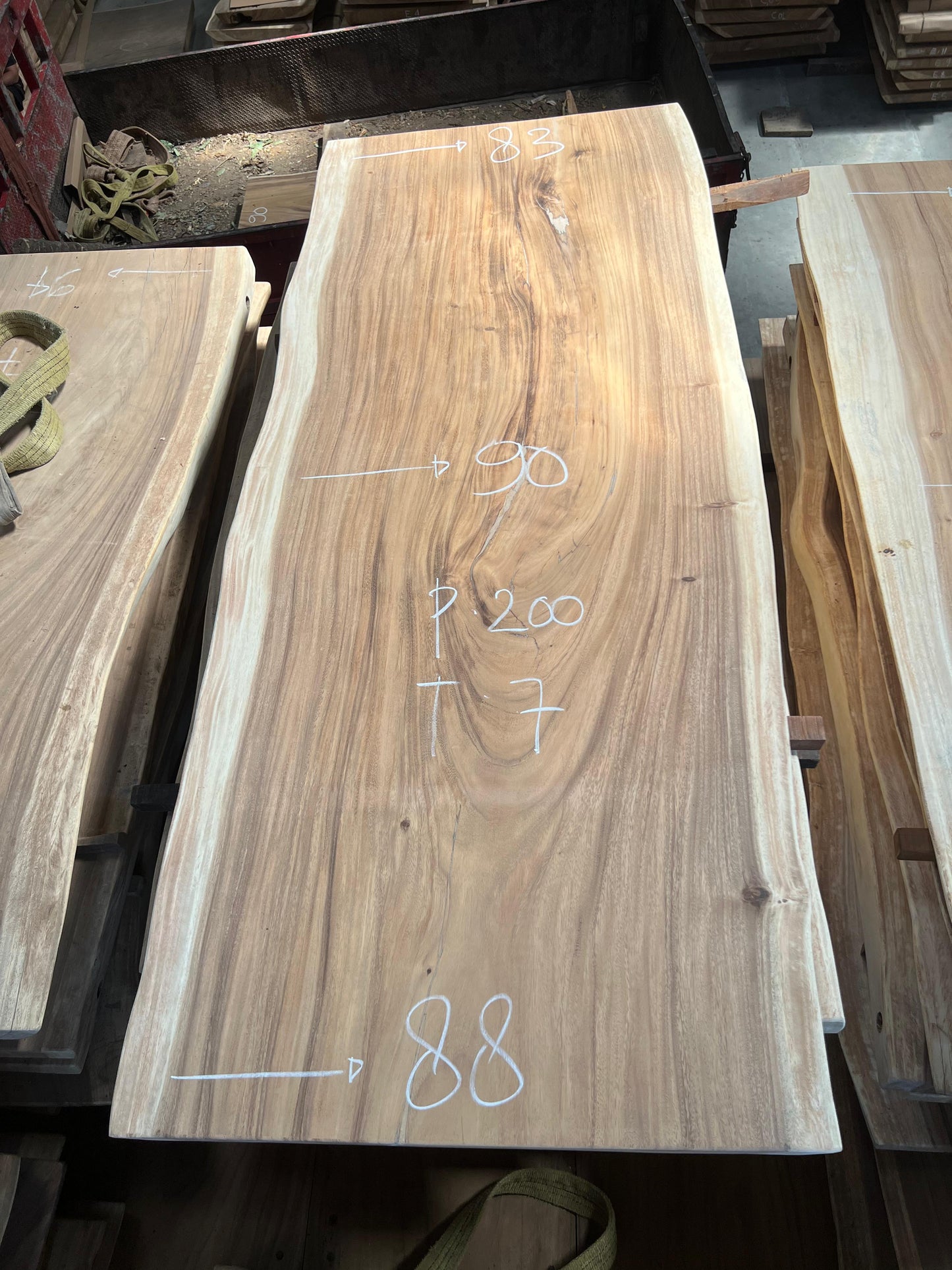 [Top Only] 200 x 100 Solid Live Edge Dining Table Suar Wood | Monkeypod Table